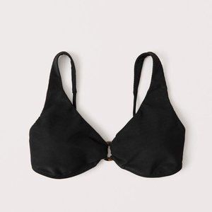 **SOLD** Black Ribbed O-Ring Bikini Top